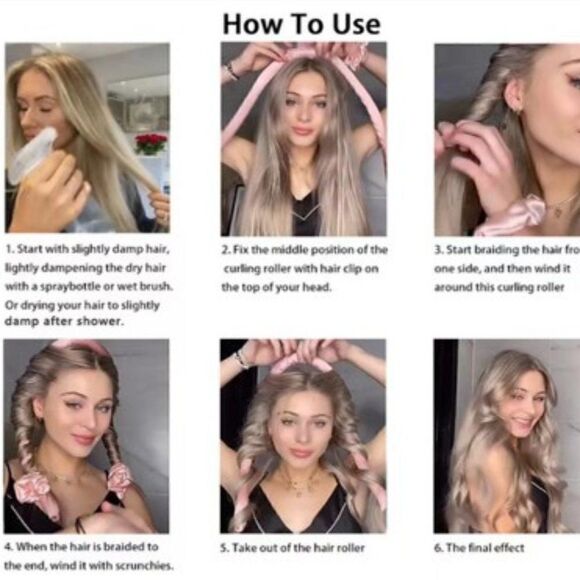 HEATLESS SILK CHAMPAGNE CURLING FLEXI ROD, CLIP, & SCRUNCHIE SET - Picture 12 of 12